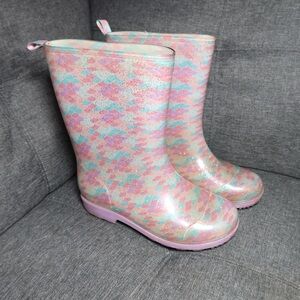 Capelli of New York Pastel Glitter Kids Rain Boots